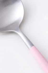 Ensemble de couverts minimalistes en acier inoxydable avec poignée rose, passe au lave-vaisselle, idéal pour les mariages et les cafés - Product Image 2