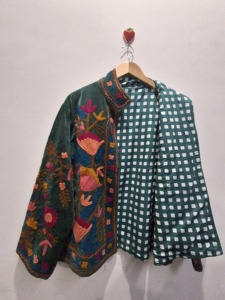 Luxury Floral Embroidered Velvet Jacket Women's Handmade Designer Coat Unique Outerwear Fashion Coat - Product Image 3