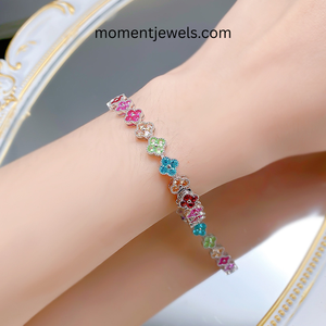 925 Sterling Silver Geometric Quadrilateral Bracelet for Women <b>Men</b> Unisex Solid Silver 12g Plating Link Chain Bracelets - Product Image 5
