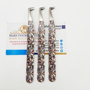 Meilleures pinces à épiler pour extensions de cils à pointe en fibre à 90 degrés, en acier inoxydable, solides et recouvertes de papier - Product Image 5
