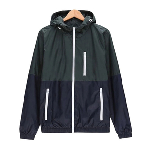 Wholesale <b>Men's</b> Blue Color Plain waterproof Windbreaker <b>Jackets</b> in Stand Collar Zipper up Nylon Material <b>Men</b> <b>Jackets</b> - Product Image 3