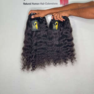 Extensiones de Cabello Rizado Ondulado al por Mayor, Cabello Humano Virgen Indio con Cutícula Alineada, Ondulado Profundo, Sin Procesar, en Paquetes - Product Image 1