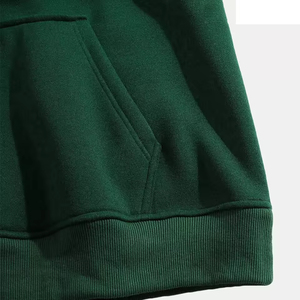 Sweat-shirt à capuche uni pour homme, coupe classique, décontracté, avec poche avant, vert olive - Product Image 4