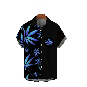 เสื้อเชิ้ตชายหาดฮาวายแบบสวมสบายคุณภาพสูง ดีไซน์ใหม่ สำหรับฤดูร้อน พร้อมปกแบบแมนดาริน สำหรับผู้ชาย - Product Image 5