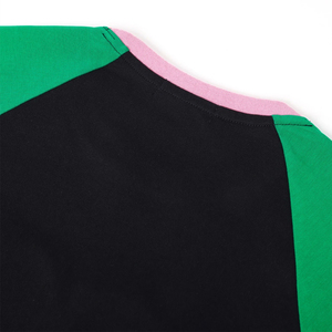 1908 Premium Chenille Raglan <b>Shirt</b> for <b>Women</b> Green White <b>Black</b> Color Soft Cotton Blend Short Sleeve Casual Greek Style - Product Image 3