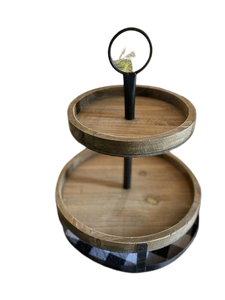 2 Tier Metal Cake <b>Stand</b> Pure Home + Living Gold 2 Tier Glass Cake <b>Stand</b> - Product Image 3