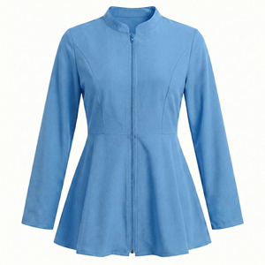 Blouse Médicale Slim Fit Élégante pour Femme, Vente en Gros OEM, Uniforme Médical avec Fermeture Éclair, Blouses d'Infirmière Professionnelles Personnalisables - Product Image 2