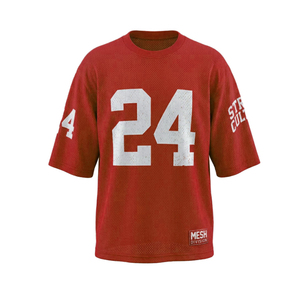 Créez votre propre maillot de football américain personnalisé avec le nom de votre équipe, dernier design, nouveau style, 100% polyester, séchage rapide, manches courtes, col rond - Product Image 4