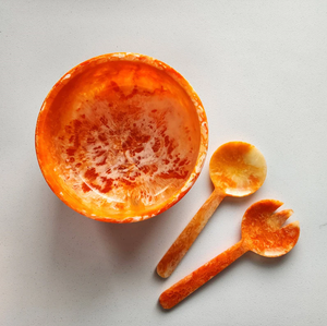 Bol en résine époxy de qualité supérieure, idéal pour offrir, assiettes à salade en résine de qualité supérieure pour la maison et les dîners - Product Image 1