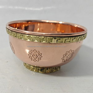 Cuenco de Cobre Grabado con los Siete Chakras, Rana Overseas Inc, Cuenco para Meditación, Reiki, Sanación, Decoración de Altar Espiritual - Product Image 6