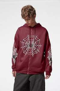 Sudadera con capucha Y2K sólida con cremallera, logo frontal, para hombre y mujer, oversize, informal, transpirable, para otoño e invierno - Product Image 3