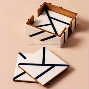 Posavasos de resina epoxi de Río de buena calidad de nuevo estilo exquisito y extravagante para precios directos de fábrica de color azul cielo - Product Image 4