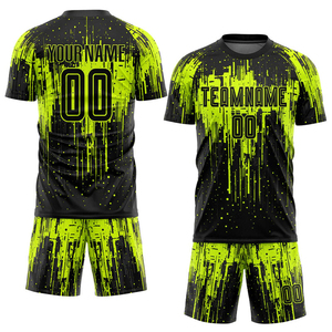 Custom Sublimated Soccer Jersey Set Blue Black Crew Neck Short Sleeve Moisture Wicking Adult Men Team Name - Product Image 4