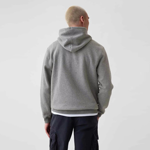 Sudadera con Capucha Gris para Hombre, Corte Regular, Algodón French Terry, Informal, con Bolsillo Canguro, para Otoño - Product Image 3