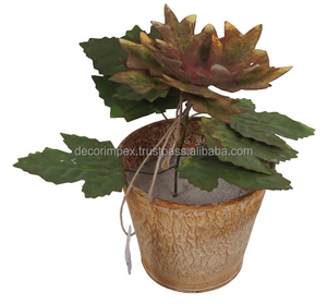 Pot de fleurs décoratif en tôle de fer multicolore de couleur naturelle plantes noël vente en gros intérieur noël fait à la main - Product Image 1