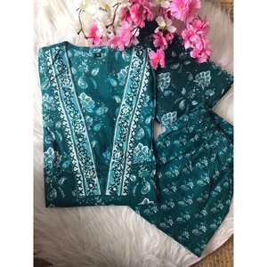 กางเกงผ้าคอตตอนแขนทำงานพร้อมท้องฟ้า dupatta แฟนซี - Product Image 4