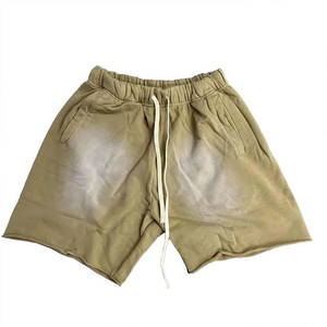 Pantalones Cortos de Gimnasio para Hombre, 100% Algodón, Lavado Ácido, con Cordón, Verano 2026, Personalizables con Logotipo, Secado Rápido, Estilo Vintage Desgastado - Product Image 1