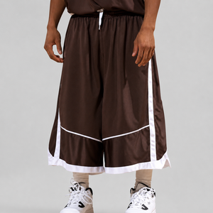 Shorts de basket amples vintage – Shorts d'entraînement athlétiques en mesh style streetwear rétro pour hommes - Product Image 1