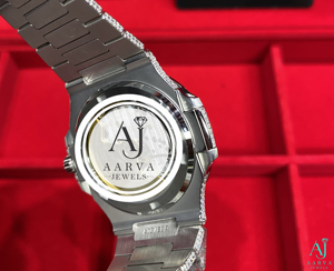 Montre à bracelet en acier inoxydable de 18 mm avec cadran argenté, mouvement mécanique Miyota, incrustation de diamants, boîtier carré, style bijou, cadeau - Product Image 3
