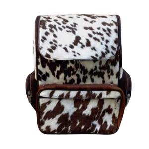 Mochila de cuero de vaca con estampado animal, múltiples bolsillos, cierre de cremallera, mochila unisex de moda para el día a día, 15 pulgadas - Product Image 6
