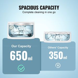 Pulitore a Ultrasuoni Portatile per Gioielli da 22oz (650ml) con Timer Digitale a 5 Livelli, Macchina Pulitrice a Ultrasuoni per Gioielli Domestica - Product Image 5