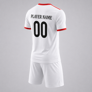 Custom White Soccer Uniform Set Quick Dry Football Team Jersey Shorts for <b>Men</b> Training Match Sportswear - Product Image 4