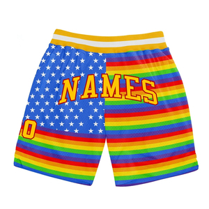 Shorts en maille personnalisés de haute qualité, sublimés, décontractés, pour le basketball et la course, respirants, pour hommes, 5 pouces au-dessus du genou - Product Image 3
