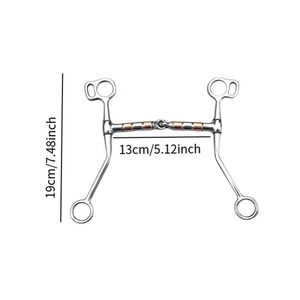 Mors de cheval en acier inoxydable à longue tige, antirouille, facile à installer, robuste avec rouleaux en cuivre, équipement d'équitation - Product Image 2