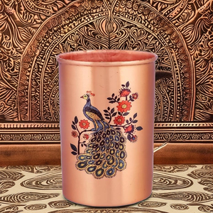 แก้วทองแดงพร้อมเคลือบแบบโบราณแก้วทองแดงบริสุทธิ์สำหรับน้ำดื่มแก้วโลหะทองแดง - Product Image 1