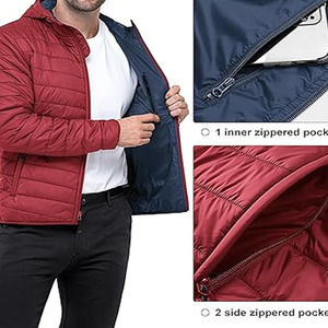 Custom Unisex Winter Puffer Jacket & <b>Coat</b> 100% Nylon Patchwork Waterproof Hooded Padded Long Plain Quilted Outerwear - Product Image 3