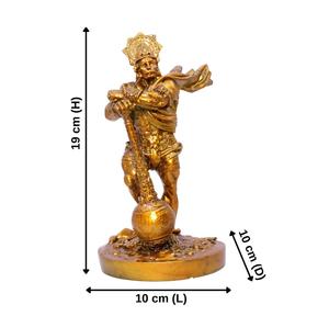 Estatua Tradicional de Lord Hanuman Hecha a Mano en Poliresina Dorada, Ecológica, con Gada, para Decoración del Hogar y Templo, Figura Religiosa - Product Image 4