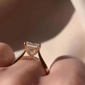 แหวนหมั้นเพชรทรงรัศมี 4.50 กะรัต เพชรเลี้ยงในห้องปฏิบัติการ ทองคำขาว 14k แหวนหมั้น แหวนแต่งงาน - Product Image 2