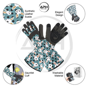 Servicio OEM ODM, Guantes de Seguridad de Manga Larga con Estampado de Animales en Azul Verde, Tela Compatible con Pantallas Táctiles, para Jardinería y Plantación - Product Image 2