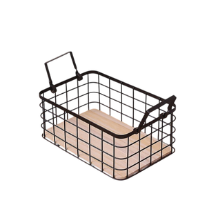 Nordic Style Powder Coated Finished Iron Mesh <b>Wire</b> Rectangle Shape Metal <b>Basket</b> with Ball Feet Modern Style Customized Sizes - Product Image 5