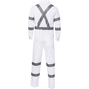 <b>Men's</b> White Reflective Work Coverall Polyester Hi Visibility Safety Uniform Long Sleeve Protective <b>Overalls</b> - Product Image 6