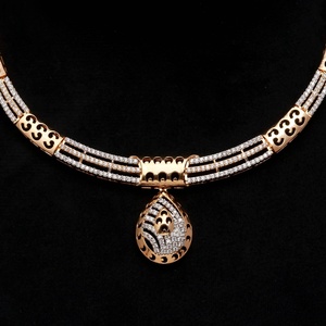 White <b>Ruby</b> Pink Gold IGI Certified <b>Necklace</b> Set Dual Tone Gold <b>Necklace</b> Bridesmaid Wedding Jewelry Indian Bridal Statement Gift - Product Image 3