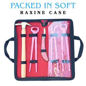 ชุดเครื่องมือช่างตัดแต่งกีบสัตว์สีชมพู สแตนเลสสตีล พร้อมที่หนีบกีบแบบจระเข้ มีดตัดกีบแบบเรนโบว์ ค้อนตอกตะปูกันสนิม - Product Image 5