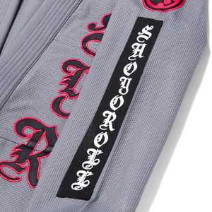 SHOWROLL Kimono de BJJ Gris para Hombre, Corte Regular, Logotipo Bordado, Rebels Against The Mainstream - Product Image 5