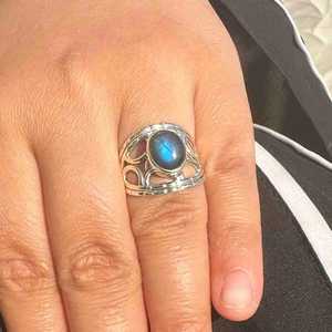 Handmade Labradorite Gemstone <b>Ring</b> 925 Sterling Silver Statement <b>Ring</b> Natural <b>Crystal</b> Jewelry Gift For Women - Product Image 3