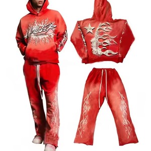 Conjunto Deportivo Holgado Personalizado para Hombres y Niños, de Algodón de Alta Calidad, con Sudadera con Cremallera y Pantalones Acampanados - Product Image 6