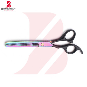 Ciseaux à cheveux multi-couleurs avec manche en plastique noir, ciseaux professionnels pour coiffeurs - Product Image 5