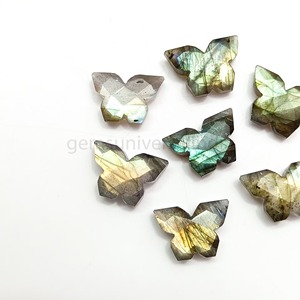100 perles papillon en labradorite, breloques papillon en pierre précieuse facettée labradorite, perles papillon sculptées en labradorite - Product Image 2