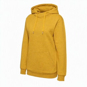 เสื้อสเวตเชิ้ตมีฮู้ดผ้าฟลีซสีมัสตาร์ดสำหรับผู้ชาย แขนยาวแบบปกติ สวมใส่ได้ในฤดูใบไม้ร่วง - Product Image 1