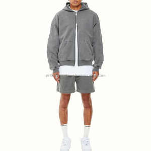 Ventes en gros de sweats à capuche personnalisés en coton 100% pré-rétréci, fermeture éclair bidirectionnelle, double capuche, sweat à capuche lavé pour hommes - Product Image 2