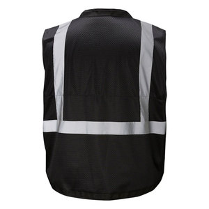 High Visibility Reflective Safety Vest Security Engineer Workwear <b>Construction</b> Road <b>Work</b> Safety Zipper Vest - Product Image 6