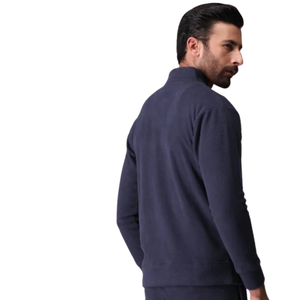 Pantalon de survêtement pour homme, entièrement zippé, col montant, hiver, grande taille, uni, épais, coupe droite, style streetwear décontracté, vente en gros, personnalisable - Product Image 4