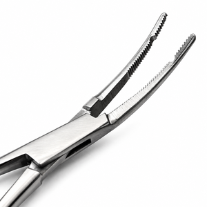 คีมหนีบหลอดเลือดแบบโค้ง Halsted Mosquito Forceps ทำจากเหล็กกล้าไร้สนิม คีมหนีบหลอดเลือดสำหรับผ่าตัด อุปกรณ์การแพทย์ ผู้จัดจำหน่าย OEM - Product Image 4
