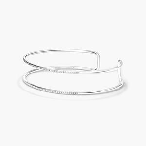 Two Row Cuff Diamond <b>Bracelet</b> In Yellow Gold - Product Image 6