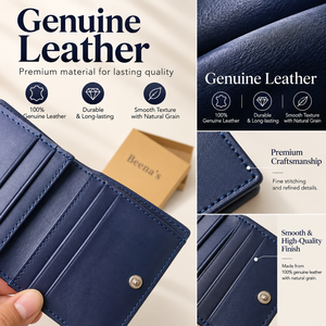 Tarjetero Plegable Delgado de Cuero Genuino Unisex con Detalle de Botón, Patrón Geométrico, Cartera de Alta Calidad para Efectivo y Tarjetas - Product Image 5