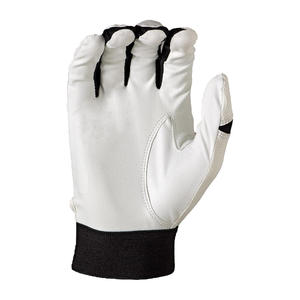 Guantes de bateo de béisbol de cuero blanco y negro personalizados Equipo de calidad premium para adultos y jóvenes Equipo de alta calidad - Product Image 3